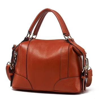 

2019 New Style Simple Large-Volume Leather Handbag Cowhide Commuting Women's Single-shoulder Crossbody Bag Purses and Handbags