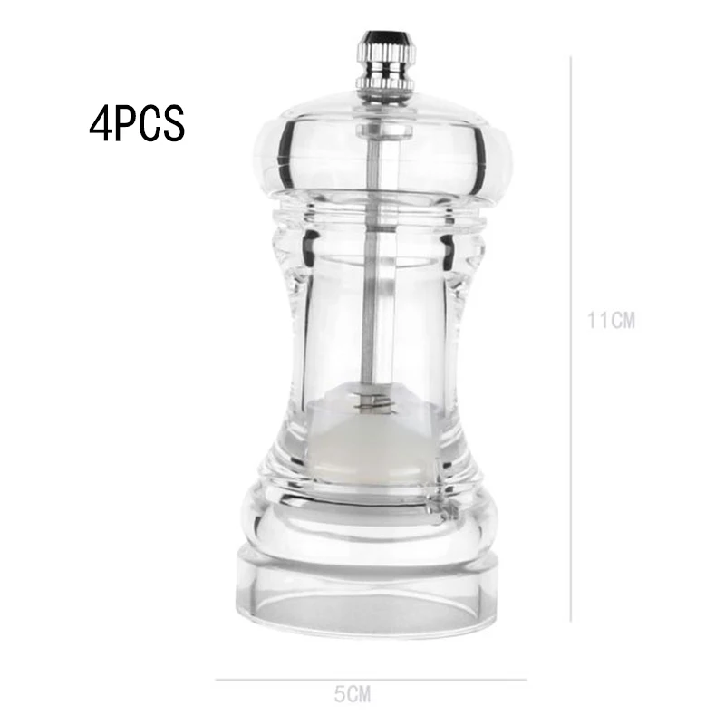 4 inch 4pcs 4/5/6 дюймов акриловый перец мельница для перца ручная мельница для перца солевые специи мельница шейкер прозрачный алмазный пильный диск, алмазные диски - Цвет: 4 inch 4pcs