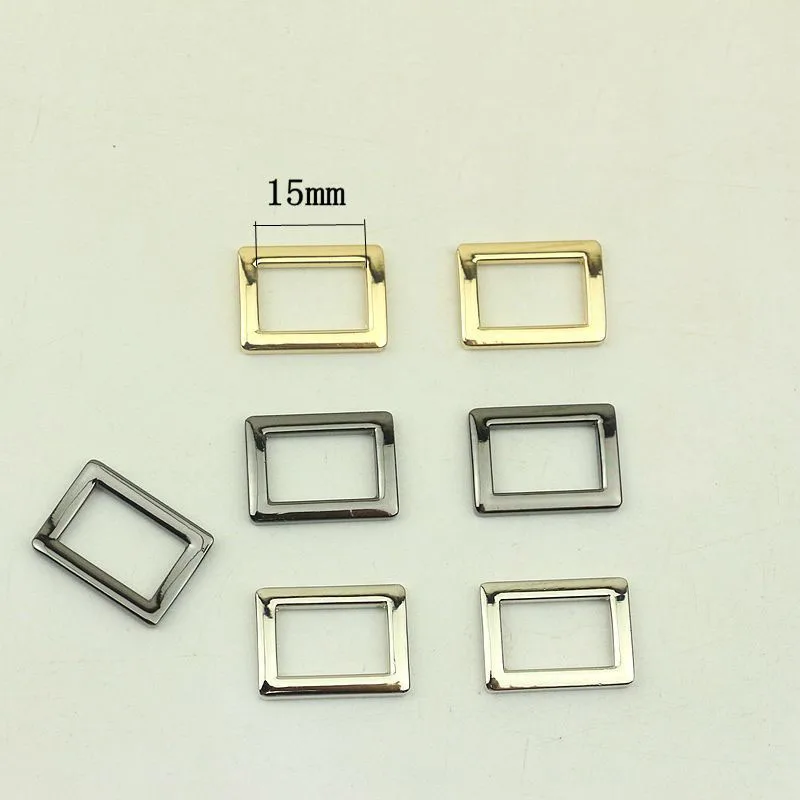 50Pcs 15mm Squre Metal O D Ring Buckles Adjustable Belt Webbing for Backpack Strap Shoes Bags Dog Collar Garment DIY Accessories
