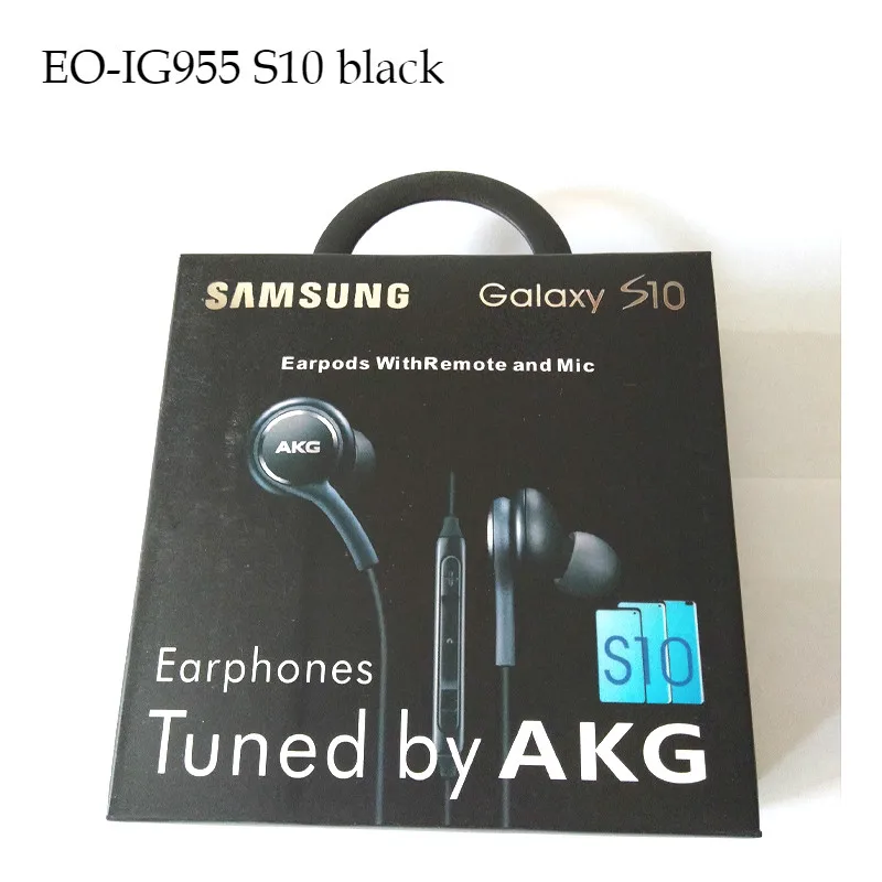 S10 black Наушники samsung EO-IG955 3,5 мм наушники-вкладыши с микрофоном Проводная гарнитура для huawei samsung Galaxy S8 S9 с подарком - Цвет: S10 black