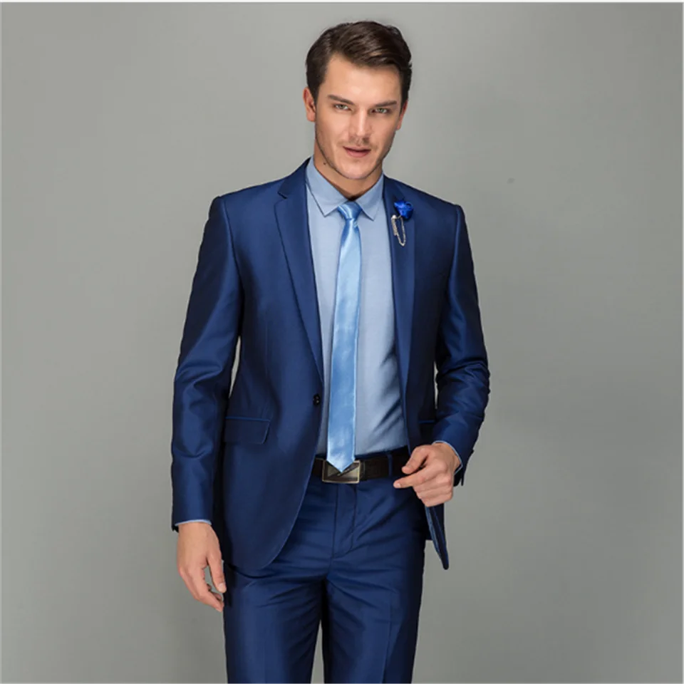 New Men’s Suit Smolking Noivo Terno Slim Fit Easculino Evening Suits For Men Black grey Groom Best Man Prom Men Suit(Jacket+Pant - Цвет: Picture style