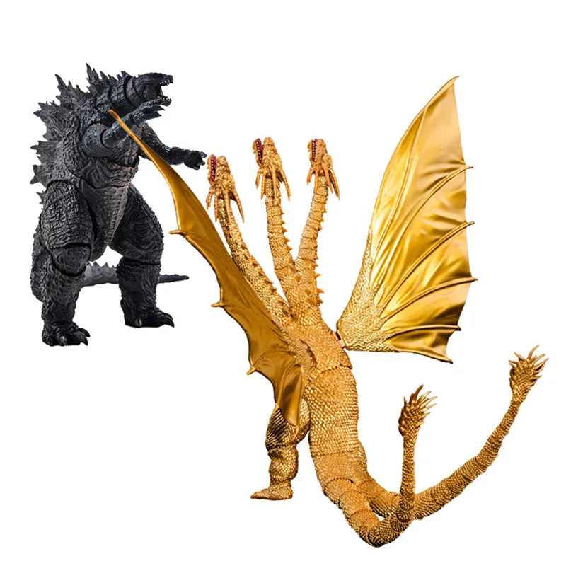 

Anime Movie SHM Godzilla Monster King Ghidorah Movable Joint Action Figure PVC The Model Box Perfect Gift Toy