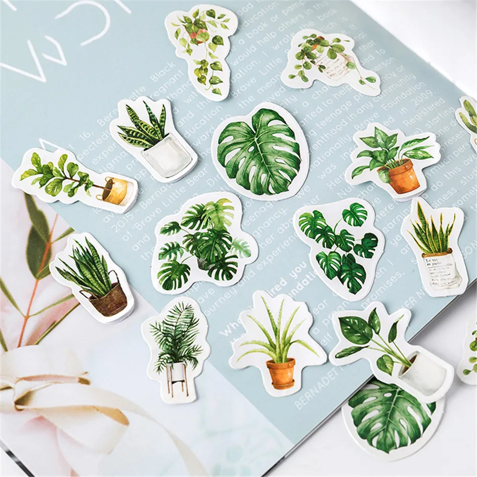45pcs/box Butterfly Plant Letter Totem Memo Stickers Pack Posted It Kawaii Planner Scrapbooking Stickers Stationery School