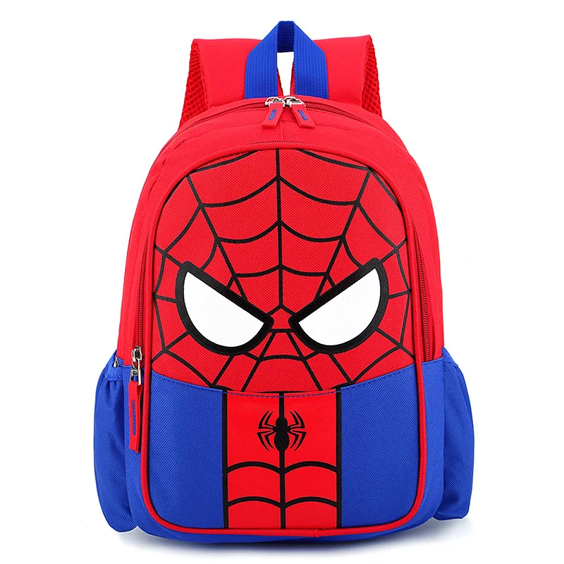 Стильный рюкзак с рисунком Человека-паука для мальчиков и девочек, школьная сумка для детского сада, школьная сумка - Цвет: Синий
