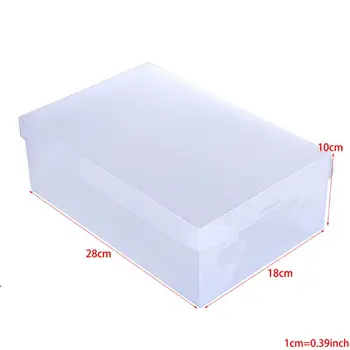 

10 Pieces of Household Transparent Shoe Box Can Be Stacked Folding Storage Ornament Bins，Men's shoes，Save a space Premium New