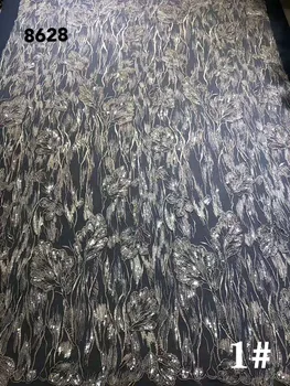 

Exquisite lace wedding dress fabric sequins beads embroidered French mesh African lace sequins embroidered Nigerian lace fabric