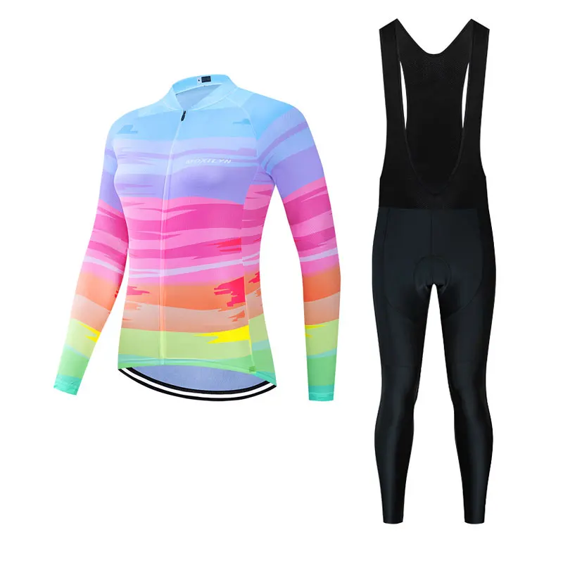 Moxilyn Pro, комплект одежды для велоспорта с длинным рукавом, высокое качество, Осенние майки для велоспорта, одежда для горного велосипеда, одежда для велоспорта, Ropa Maillot Ciclismo - Цвет: Лаванда