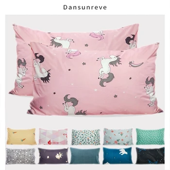 

Dansunreve 1 Piece Pillowcase Galaxy Unicorn cartoon Floral Printed Pillow Case Cover For Home Bedding