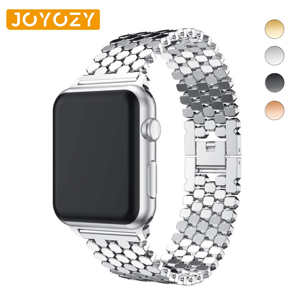 Сменный ремешок для часов Joyozy черный из нержавеющей стали Apple Watch 5/4/3/2/1 мужчин и