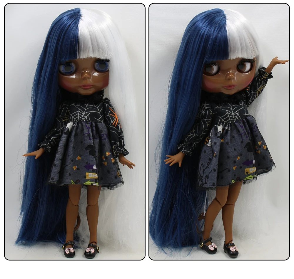 Tracy - Premium Custom Neo Blythe Doll nga adunay Daghang Kolor nga Buhok, Itom nga Panit ug Masinaw nga Cute nga Nawong 1