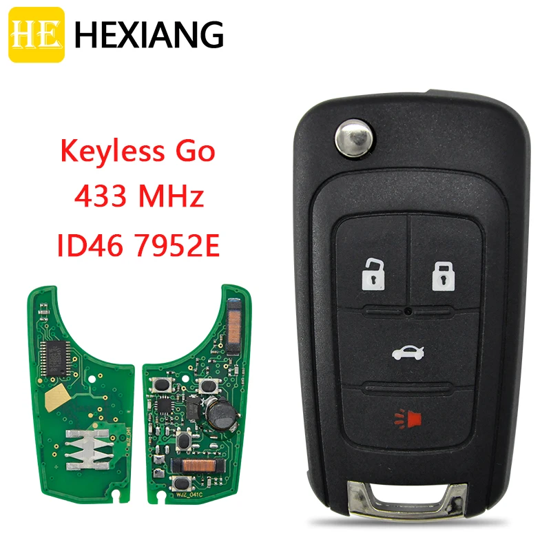 HEXIANG Car Remote Key For Chevrolet Camaro Cruze Malibu Equinox With ID46 7952EChip 433MHz Keyless Go Replace Flip Key best key remote control car key for chevrolet cruze spark equinox malibu 2016 2020 hyq4ea with original transponder id46chip