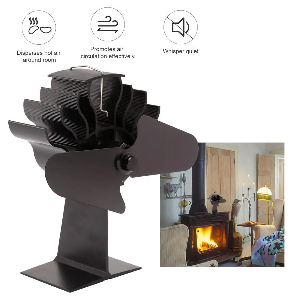 

Heat Powered Stove Fan with Warm Air for Wood Log Burner and Fireplace