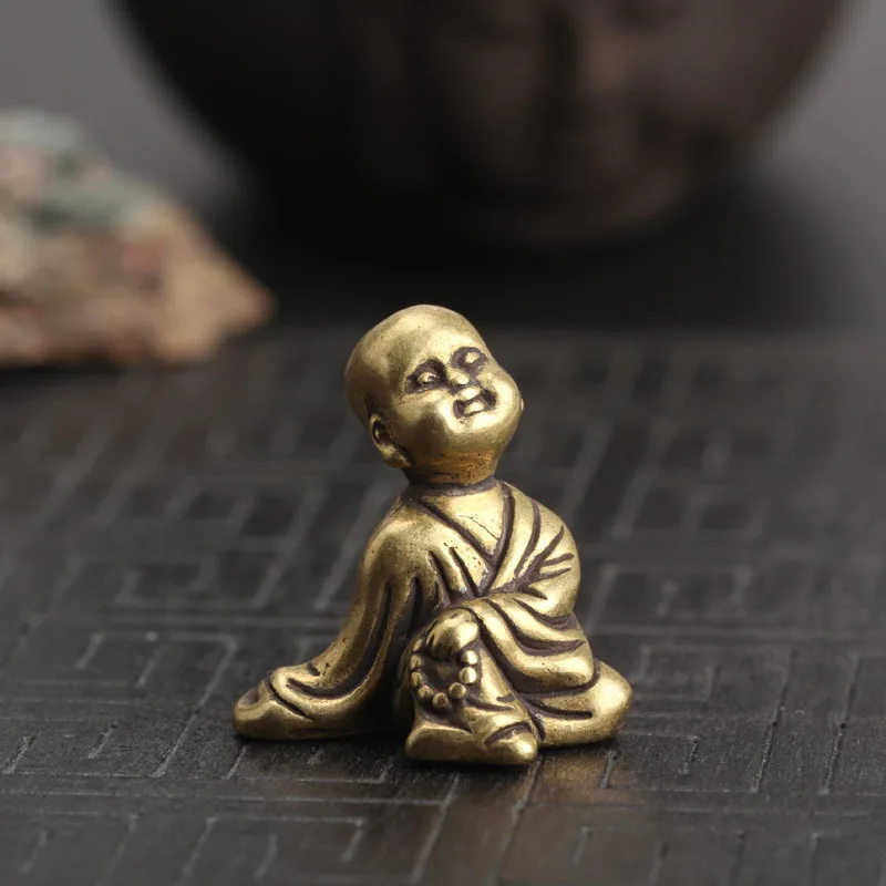 Buddha Statue B Винтажная медная статуя Будды китайский супер герой Обезьяна Король фигурные статуэтки латунь домашний стол аксессуары для украшения ремесла - Цвет: Buddha Statue B