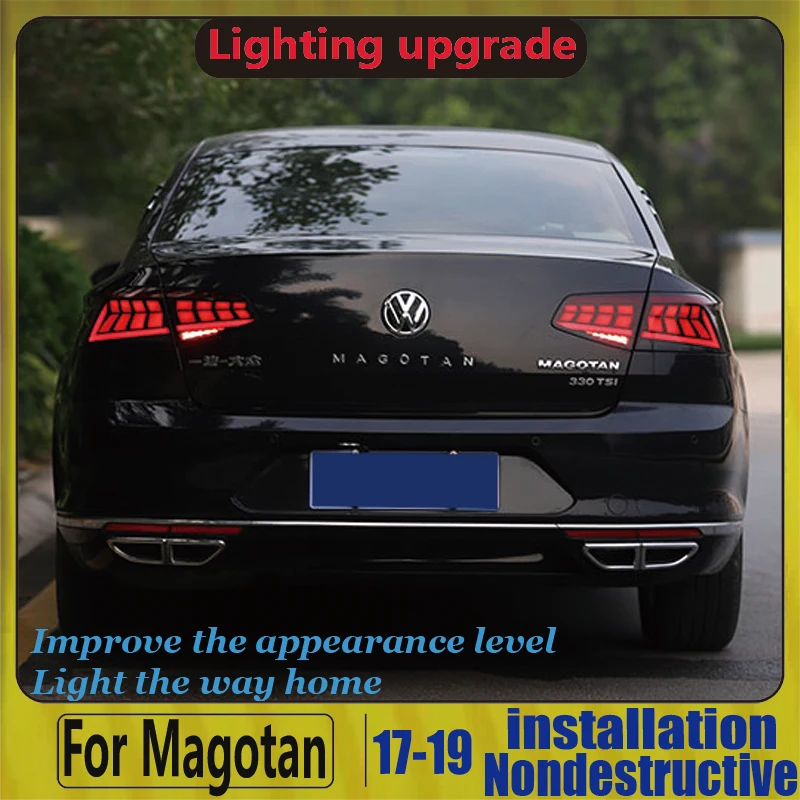 Car LED Tail Light Taillight For Volkswagen VW Passat B8 2017 2018 2019 Rear Fog Lamp + Brake