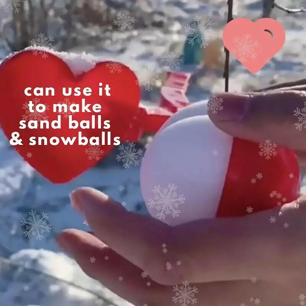 Snow Ball Maker Clamp Tools Beach Sand Toys Heart Shaped Snowman Outdoor Snow Ball Maker Clips