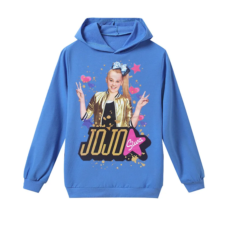 Модная футболка с рисунком для мальчиков от 6 до 14 лет JOJO SIWA/детская одежда для девочек детские толстовки с капюшоном свитер для девочек Одежда для крупных детей