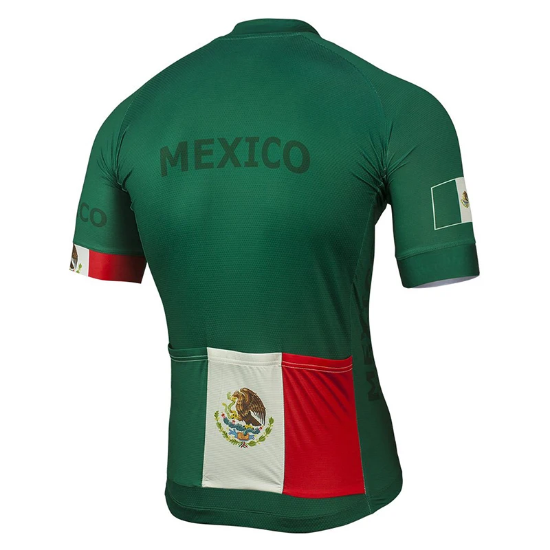 New Summer Mexico Flag Cycling Jersey Man green cycling Clothing Road Bicycle Wear Shirts 2