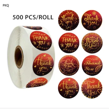 

wine red thank you Sticker 2.5cm Round thank you Sealing Sticker For Baking Gift Label