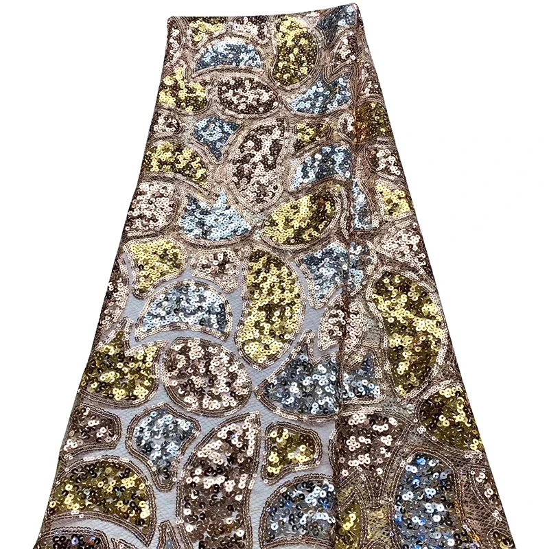 Красивая африканская кружевная ткань чудесные Tissus блестки Высокое качество Блестки ткань для модных вечерних платьев - Цвет: 02