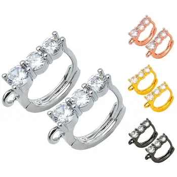 

Peixin new brass micro-set single row zircon earrings accessories suitable for DIY tassel ear hook jewelry production wholesale