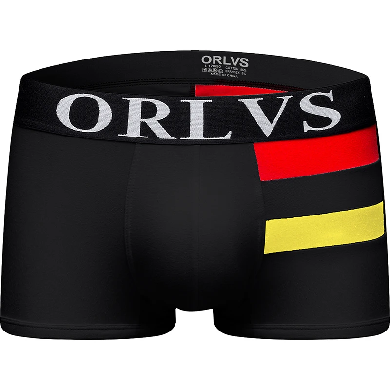 ORLVS Брендовые мужские боксеры мужское белье для геев cueca tanga Ropa Interior hombre boxer homme calzoncillo boxer para hombre боксеры короткие - Цвет: OR06-black