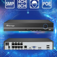 Techage H.265 4CH 8CH 4MP 5MP 1080P POE NVR uscita Audio sicurezza sorveglianza rete videoregistratore fino a 16CH per telecamera IP POE