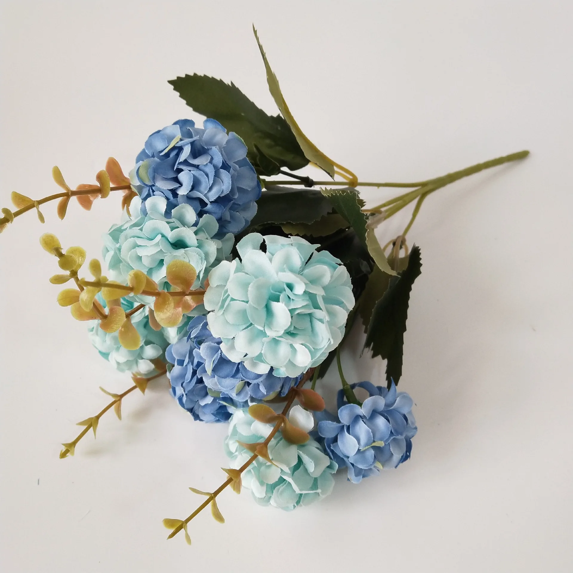 Blue 10 головок искусственных цветов, луковые шарики, хризантема, искусственный цветок, маленький букет для свадебной вечеринки, украшения дома, шелковые цветы - Цвет: Blue