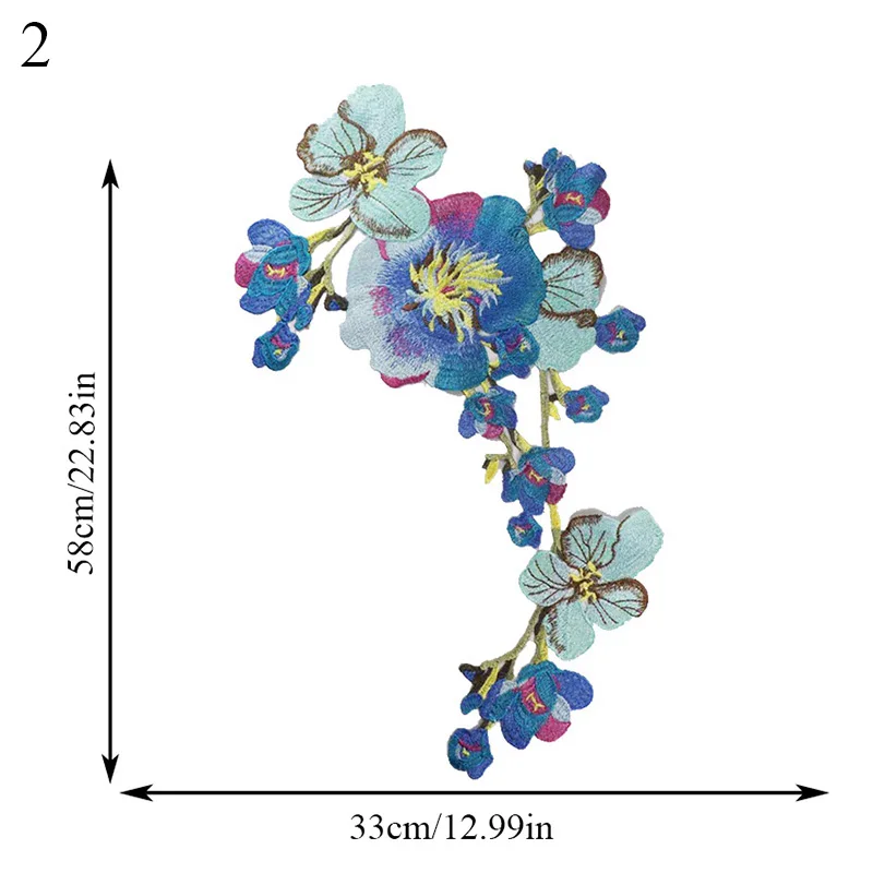 1 шт. горячая Распродажа красивых цветочных вышитых водорастворимых кружевных тканевых наклеек для одежды высокого качества Cheongsam значок патч пион - Цвет: 2