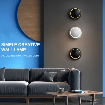 

LED Wall Lamp 360 Degree Wall Lamp Bedside Living Aside Stairs Light Fixture Adjustable Wall Sconce Rotation Lamp