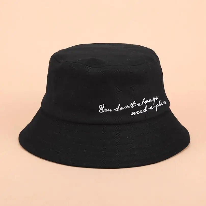 Embroidery letter Bucket Hat Unisex Foldable Lover Bob Cap Hip Hop Gorros Men Summer Caps Panama Fishing Bucket Hat