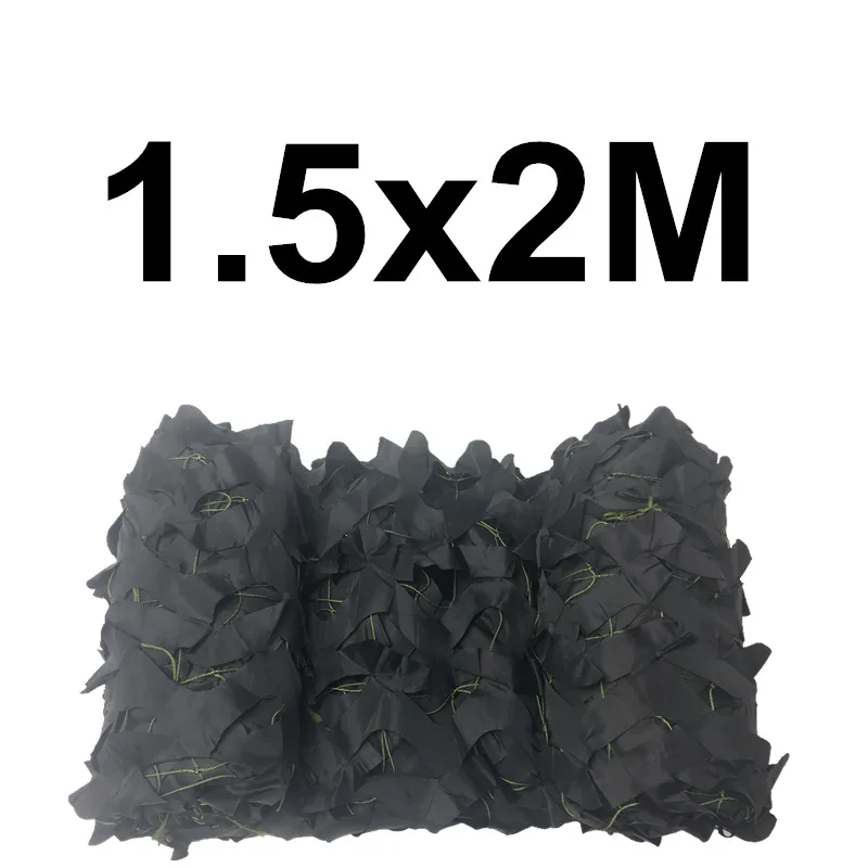 1.5x2M WELEAD черный усиленный камуфляжная сетка Военная униформа для Охота чехол камуфляжной расцветки из плетение тени сада скрытие сетки Шторы 2x3M 2x4 м 3x3 м - Цвет: 1.5x2M