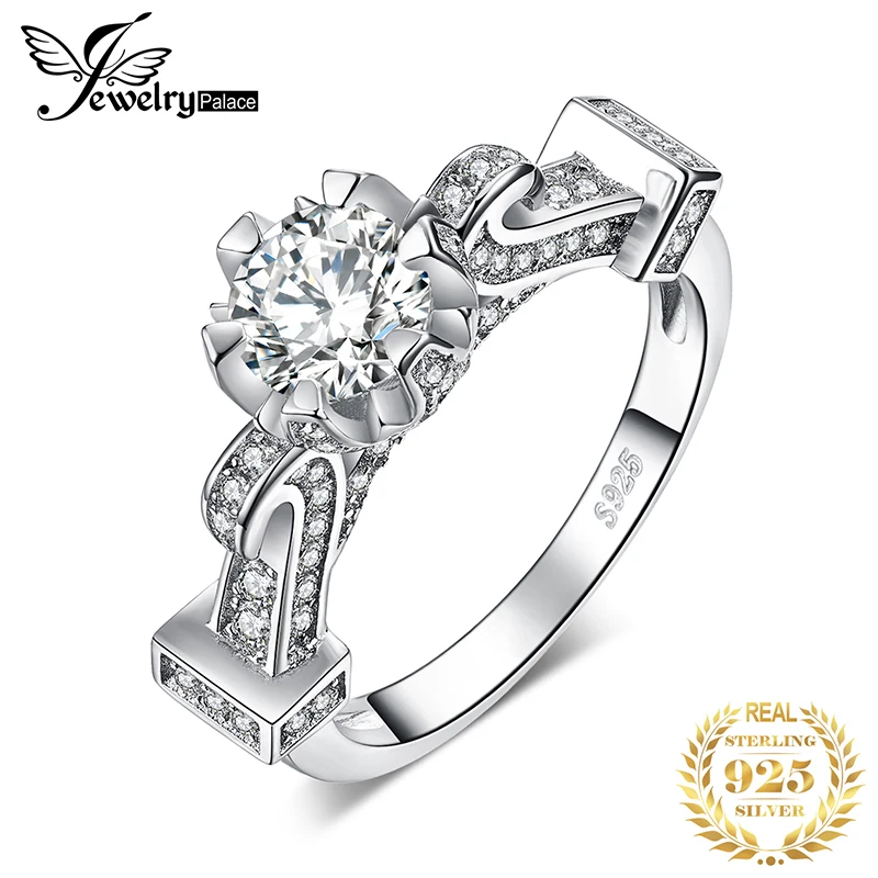 JewelryPalace архитектура 1.4ct кубического циркония Solitaire обручение кольцо 925 пробы серебряные подарки для женщин Новое поступление лидер