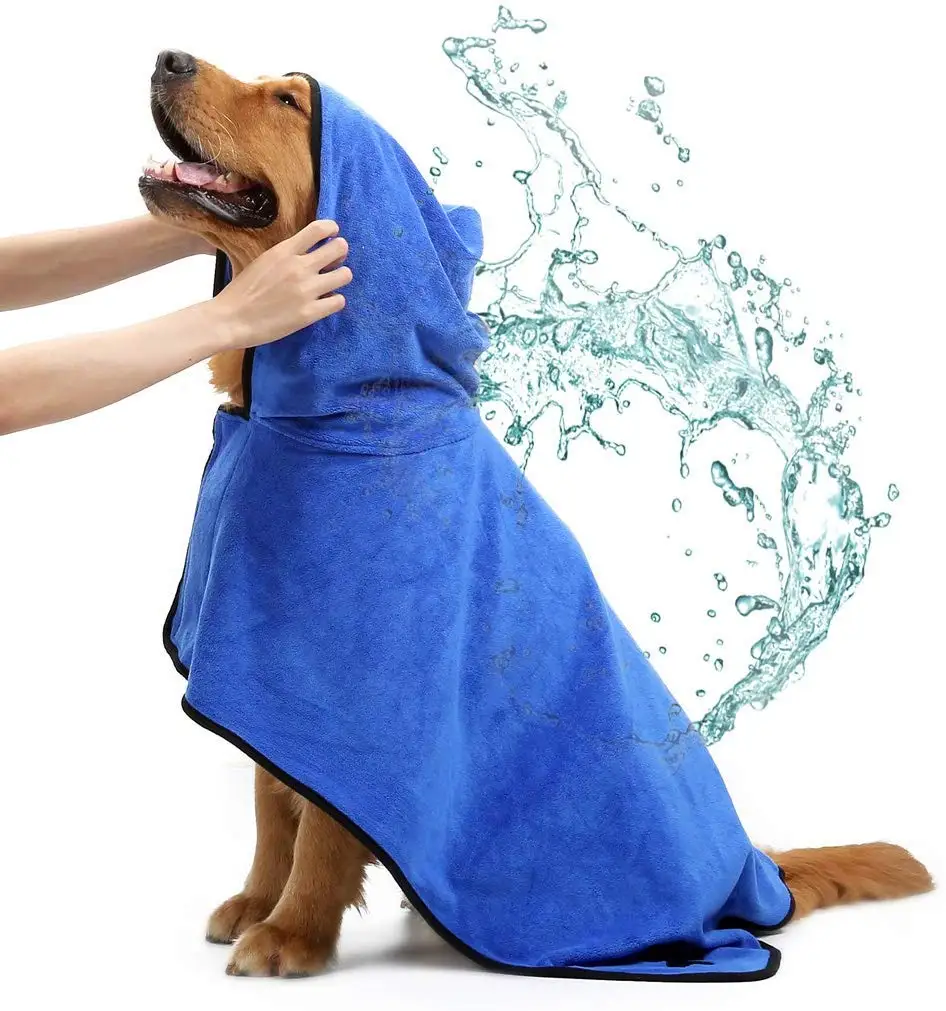 

Pet Dog Bath Towel Dog Bathrobe XS-XL for Small Medium Large Dogs 400g Microfiber Super Absorbent Pet Drying Towel