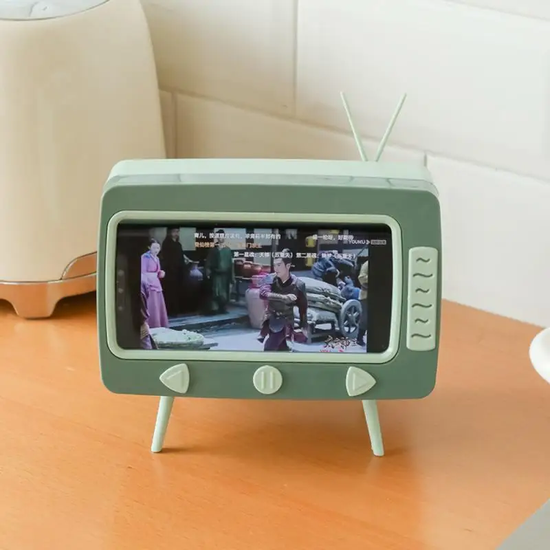 Portafazzoletti a forma di TV Portafazzoletti multifunzionale Portavaglioli creativo per cassetto TV con porta cellulare Decorazione per auto Ufficio casa