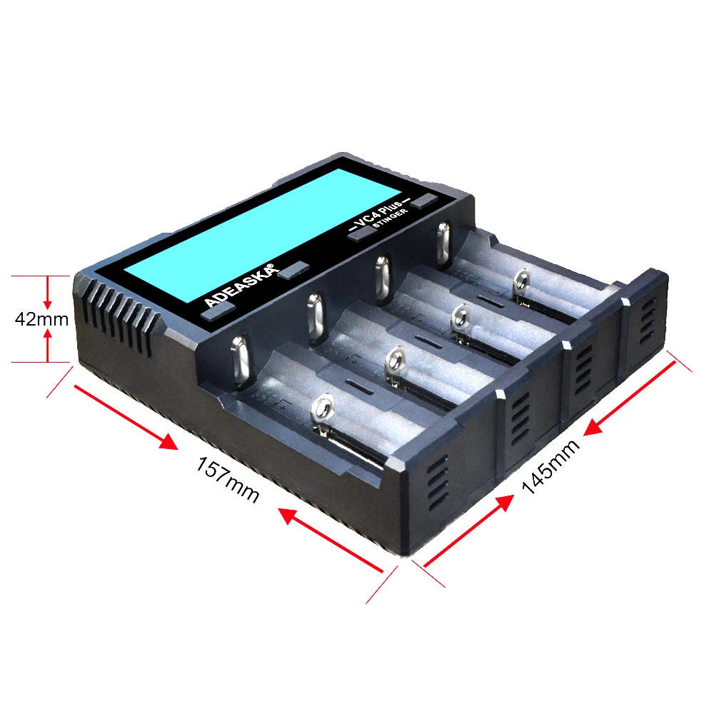  ADEASKA VC4 PLUS LCD Display 18650 cargador Li-Ion Ni-MH Ni-CD AA AAA AAAA 26650 10440 16340 18350 