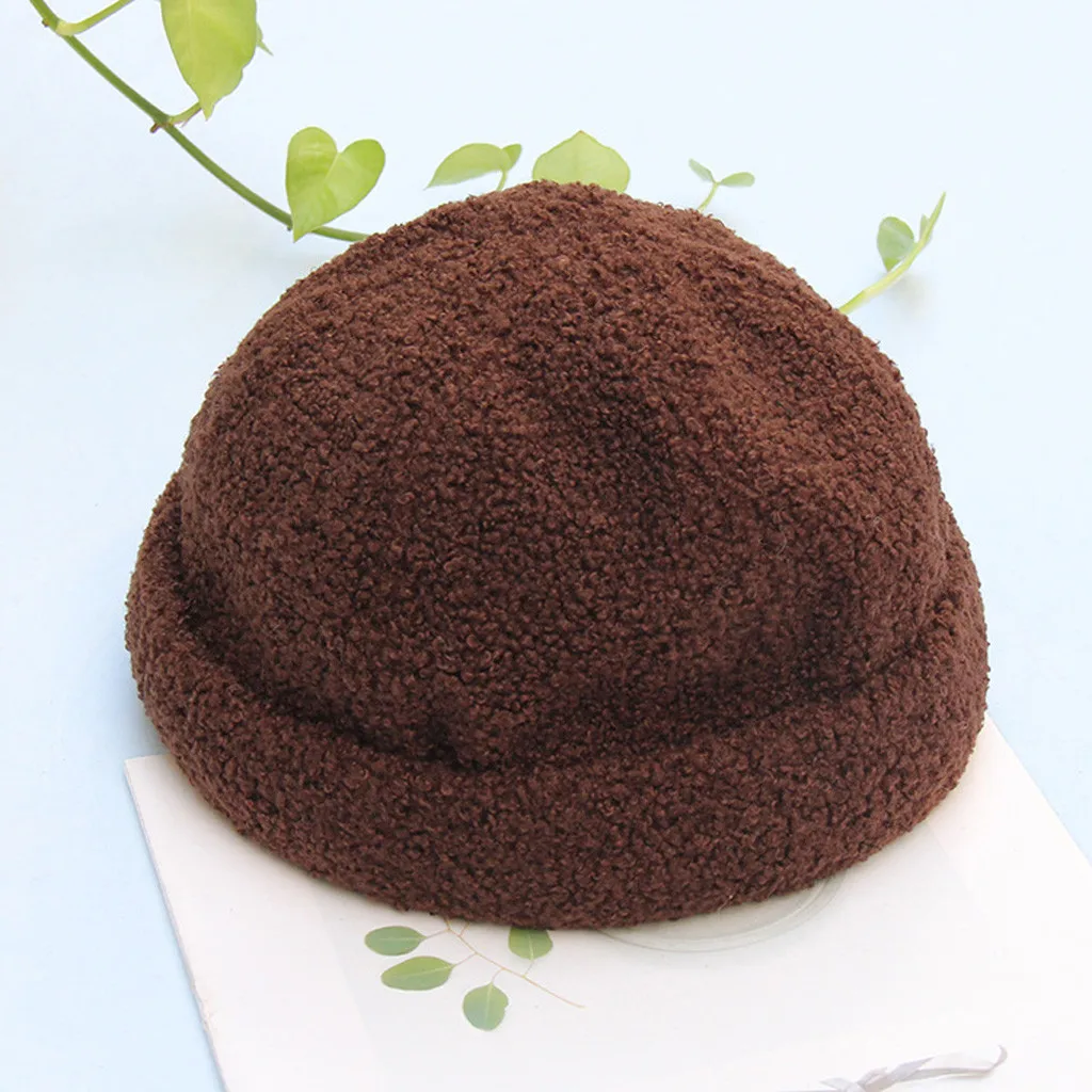 Женские зимние теплые вязаные шапки Skullcap, Повседневные шапки в стиле хип-хоп без рукавов с манжетами, короткие женские Лыжные шапки с дыней, рыбацкие шапки Docker, шапки 19 oct29