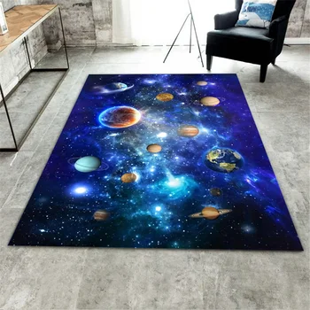 

Universe Star Sky 3D Carpet Coffee Table Rug Living Room Space Bedroom Planet Mat Washable Carpet Children Room For Bedside