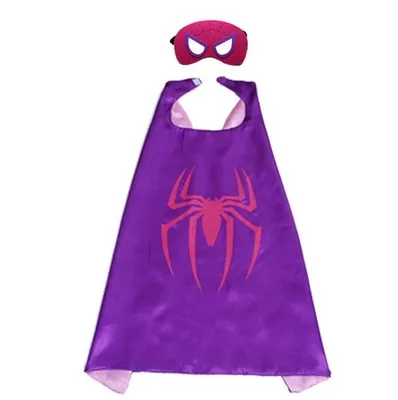 purple spider man Маскарадный костюм супергероев из фильма «Мстители Marvel», перчатка супергероев, плащ-накидка, накидка Капитана Америки, Человека-паука, Тора, Халка, маскарадная игрушка на Хэллоуин, маска для глаз - Цвет: purple spider man