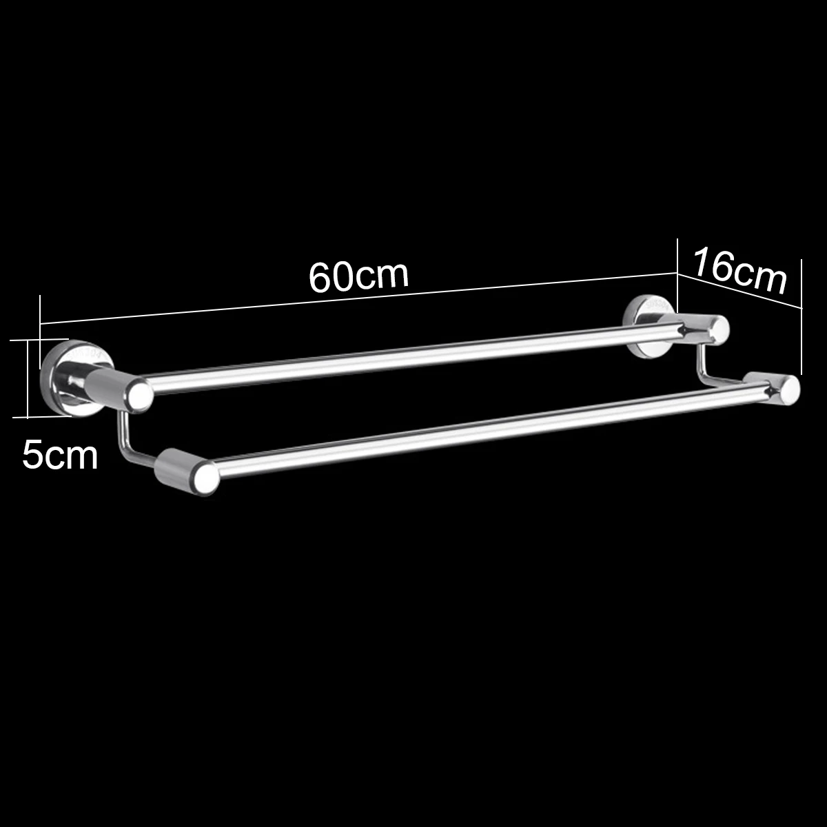 Новинка, 60 см, нержавеющая сталь, двойная Полка для полотенец, настенный держатель для ванной комнаты, аксессуары для ванной, подвесная полка