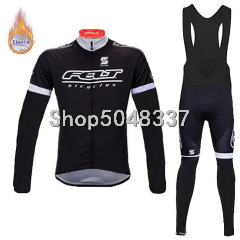 

Ropa ciclismo FELT 2019 Winter Thermal Fleece Cycling Clothes Men's Jersey Suit Outdoor Riding Bike MTB Clothing Bib Pants Set