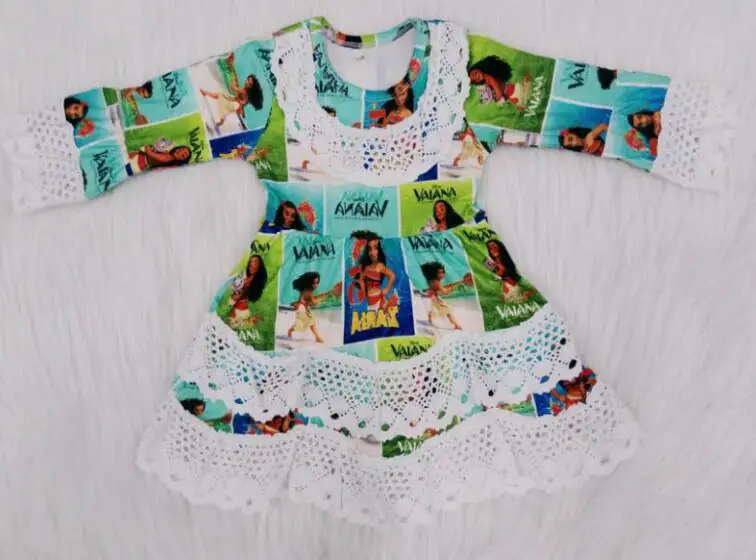 Лидер продаж, платье с рисунком для маленьких девочек осенние кружевные платья с длинными рукавами элегантная эксклюзивная детская одежда gxj