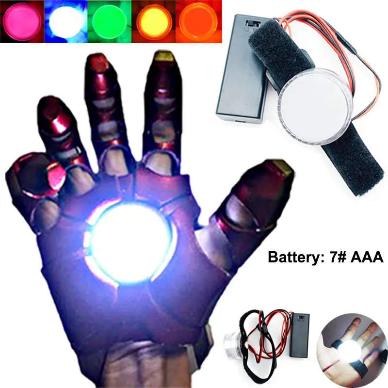 DIY Gesteuert Licht LED Licht FÜR 1:1 Iron Man Tony stark Handschuh Palm  Lichter Hand Led Lampe Zubehör Halloween Cosplay requisiten