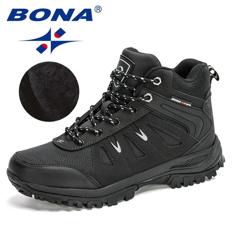 Winter Shoes Ankle-Boots BONA New-Designers Work Non-Slip Man Plush Comfy Masculino Men