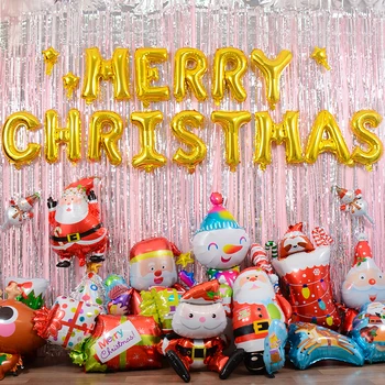 

Merry Christmas Globos Helium Foil Balloons Navidad 2021 Decoration Natal for Home Noel Decor Gift 2020 Natale Xmas Party Ballon