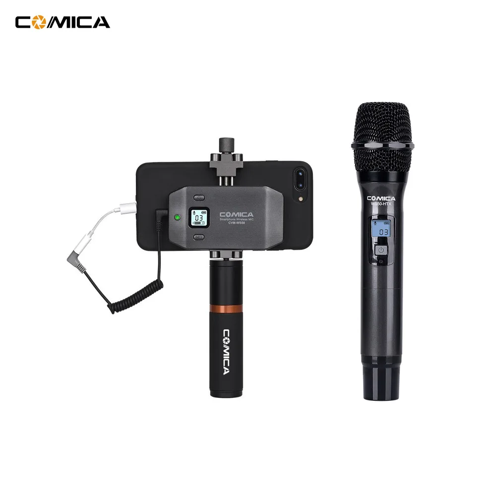 

COMICA CVM-WS50H Multi-channels Smartphone Wireless Microphone with Hand-held Transmitter 6 Channels LCD Screen