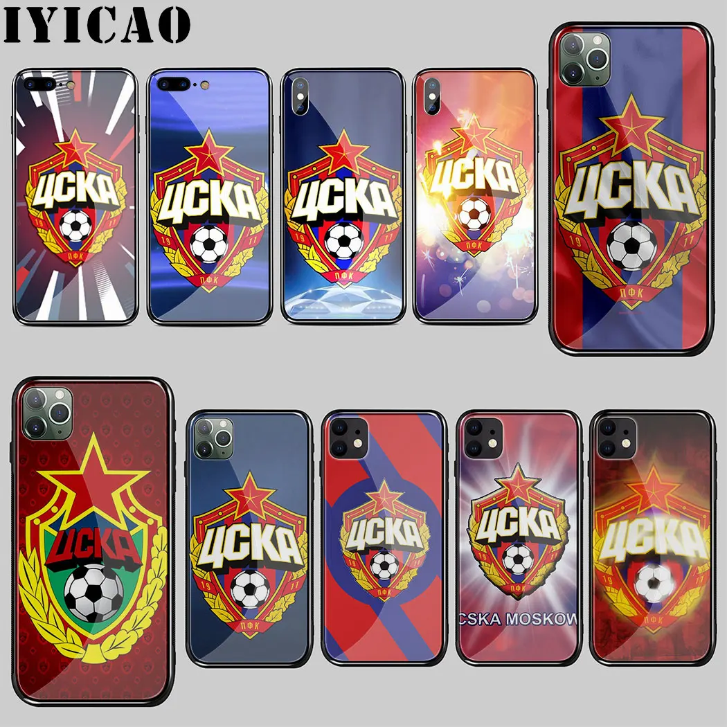 Покрытие из закаленного стекла PFC ЦСКА чехол для iPhone 5 5S SE 6 6S 7 8 Plus 11 Pro X XR XS Max |