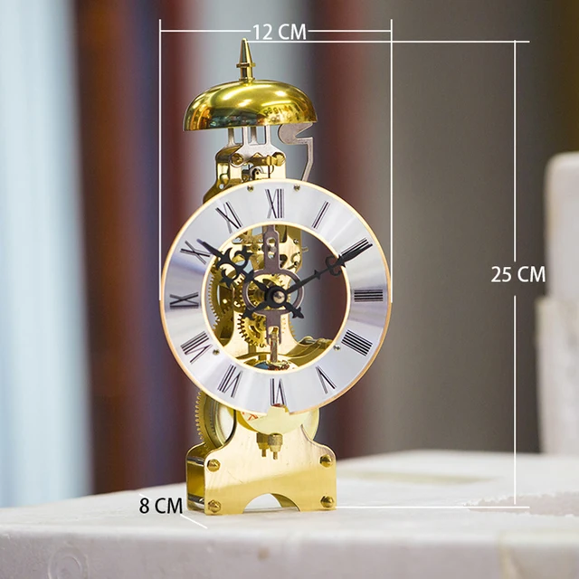 Nordic Mechanical Antique Table Clock Metal Gear Gold Fine Copper Time Telling Seat Desk Clock Manual Manipulator Gift Ideas 5
