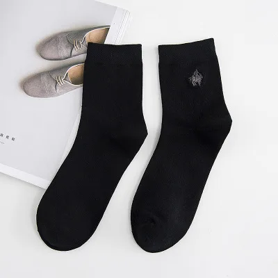 Белые, черные, одноцветные, Осень-зима, мужские носки, хлопок, деловые носки, дышащие, впитывающие пот, защищающие от запаха, носки, подарки для мужчин - Цвет: 1