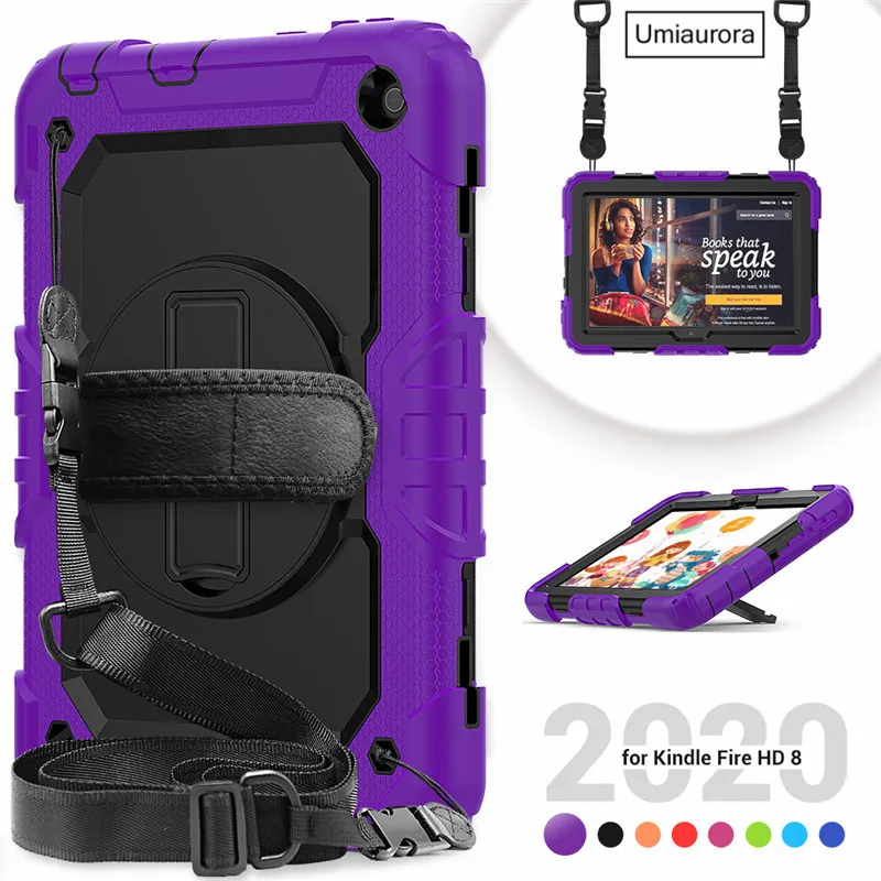 Tablet-Hülle für Kindle Fire 8 10 HD8 HD10 Plus 2020 2021, robuste, stoßfeste Silikonhülle für Kinder für HD 7 2017_voghion.com