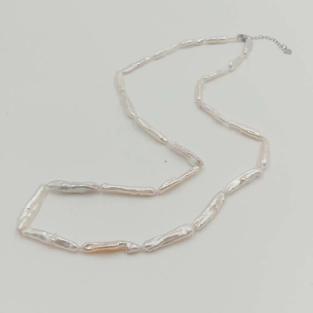BIWA жемчужное ожерелье, натуральный пресноводный жемчуг NECKLACE-15-30MM мини BIWA барокко Жемчуг